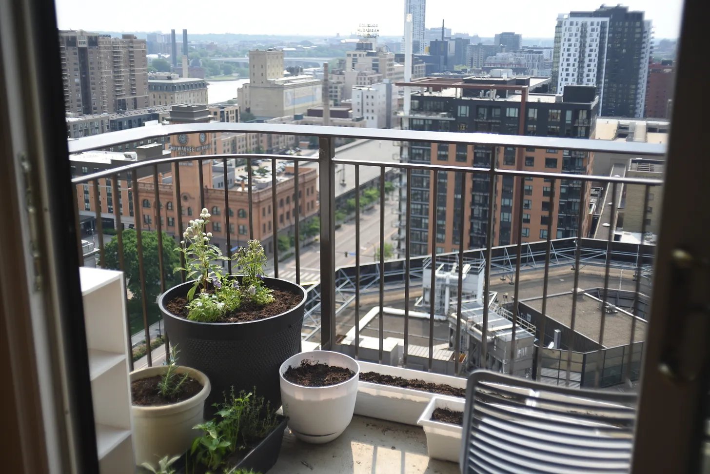 balcony garden overlooking the city