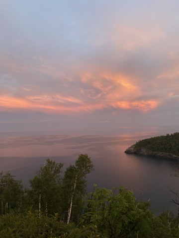 sunset over lake superior